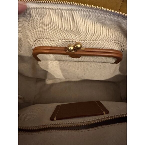 Coach Tea Rose Dakota Rouge Shoulder Bag Chalk Leather Flower Appliqué MINT - Picture 15 of 16